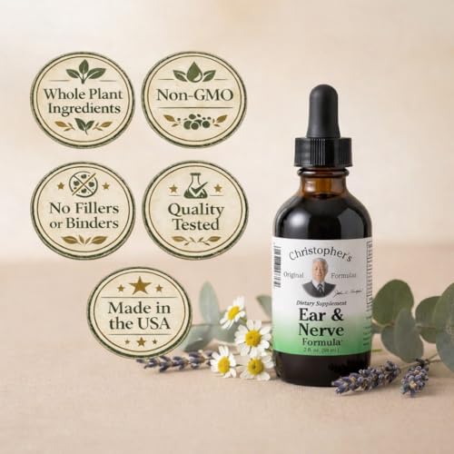 Image of Christopher's Original Formulas Ear and Nerve Extract, Nervous System Support, 2 fl oz - Pack of 2