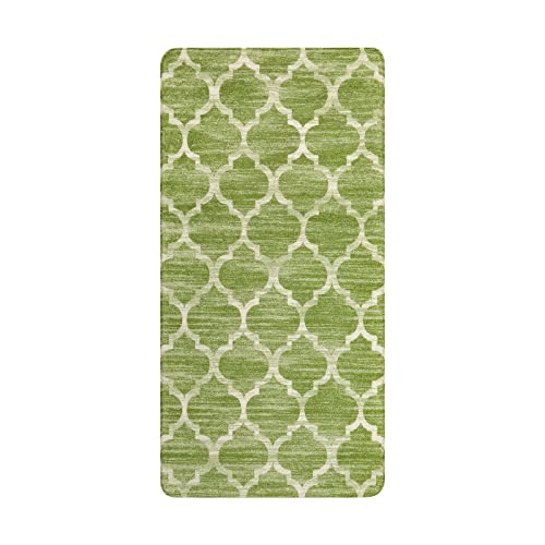 Lahome Moroccan Washable Kitchen Rugs - 2X4 Area Rugs For Bedroom Non-Slip Low-Pile Soft Hallway Runner Rug Laundry Room Rug Throw Green Bathroom Mat Distressed Floor Carpet For Entrance Living Room #TOP1
