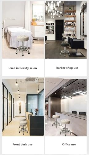 Master Fotel hokerowy do salonu piękności – ergonomiczny taboret z oparciem, stylowy i fryzjerski, złoty pomarańczowy