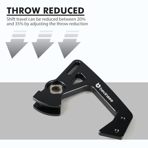 Bevinsee Adjustable Short Shifter Arm 6-speed Manual Shifter Extender Stainless Steel Kit Compatible with A3 S3 TT MK2 MK3 Compatible with VW MK5 MK6 MK7 Compatible with Passat B6 06-11 2.0T Black - Image 4