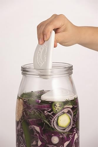 Kilner Conjunto de fermentação, kit de 6 peças inclui pote de vidro de 3 litros, tampa de silicone,