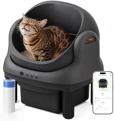 HHOLOVE Self Cleaning Litter Box, Open Top Automatic Litter Box, ...