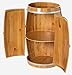 Vintiquewise Wooden Wine Barrel Shaped Wine Holder, Bar Storage Lockable Storage Cabinet
