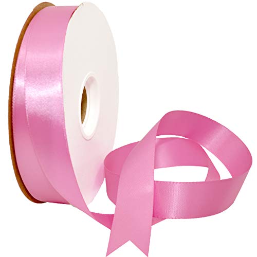 Image of Morex Ribbon 088 Double Face Satin Ribbon, 7 /8 Inch by 50 Yards, Rose Bloom