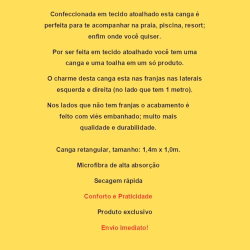 Marujá Beach Canga de Praia Atoalhada Saída de Praia Piscina Natação Canga Toalha