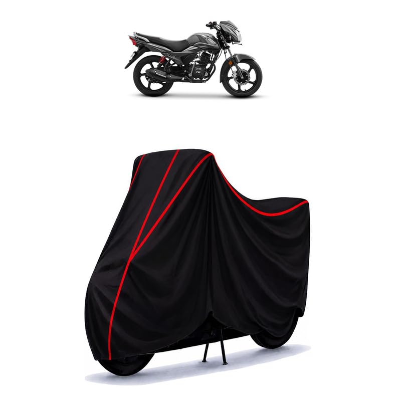 Image of TVS Victor 125 Water Resistant Bike Cover for All Motorcycles & Rain | Heavy Duty Taffeta Fabric | UV Protection, Dustproof, Scratchproof | All Weather Two Wheeler Body Cover with Elastic Bottom