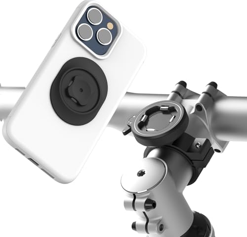 Soporte Móvil Bicicleta, Porte Movil Moto y Bici de Aluminio - Estable y Seguro, Bloqueo y Extracción Rápido, Soporte Movil Bicicleta Montaña/MTB/Carretera/Manillar de Scooter para 4-7,5' Smartphone