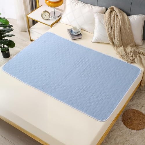 Hearda Empapadores Cama Adultos Lavables, Ultra Absorbente Reutilizable, Empapadores Perros Bebe Anciano, Protector Cama Impermeable Adecuado para Sofás, 1 Pieza (#1 Azul Bebé,180x200cm)