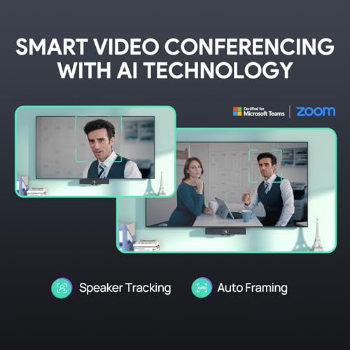 Yealink Video Conference Camera, 4K Webcam, 120° Ai Auto Framing, 8 Microphone Arrays & Speaker Tracking, Ai Noise Cancellation Teams Certified, Meetingbar A10 All-in-one Conference Room Camera System - Image 4