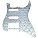 Dopro 11-Hole Diamond Plate Modern Style Strat HSS Guitar Pickguard Metal HSS Scratch Plate for FD Stratocaster Silver