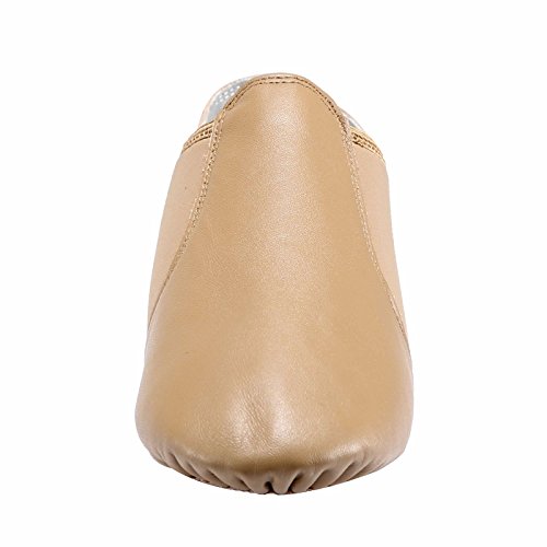 Dynadans Leather Upper Slip-On Jazz Dance Shoe For Women Men's Dance Shoes Brown 8.5M #TOP1