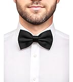 trilece Bow Ties for Men - Men's Solid Pretied Bowties for Formal Wear - Adjustable Bow Tie - Bow ties for Woman, Black, Standard
