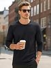 KEFITEVD Black Long Sleeve T Shirt Mens Heavy Weight Cotton Undershirts Moisture Wicking Casual Top Spring XXL #3