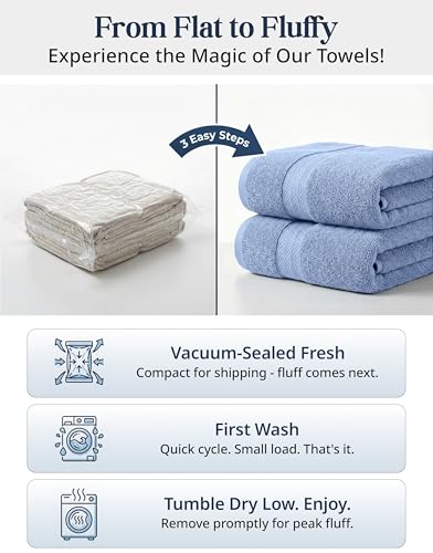 Image of LANE LINEN Towel Set for Bathroom Soft Absorbent Quick Dry - Allure