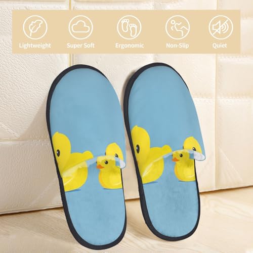 Cute Ducky Print Women Slippers Home Furry Shoes Keep Men Couples Shoes Warm For Women-3