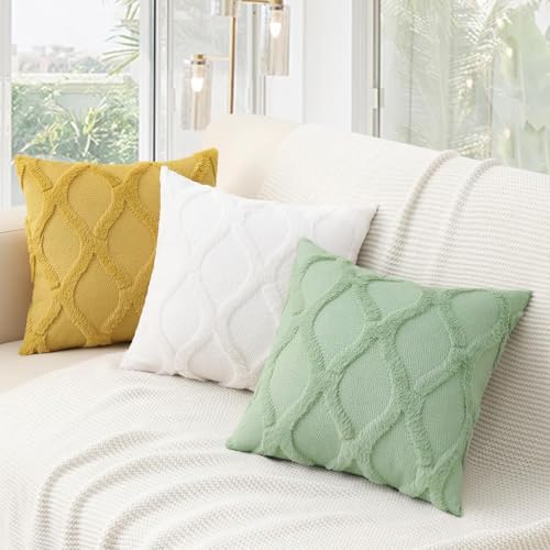 decorUhome Fall Throw Pillow Covers 12x20 Inch Set of 2, Soft Plush Faux Fur Wool Lumbar Grass Green Accent Couch Pillow Covers for Modern Farmhouse Bed Sofa Living Room by decorUhome - Used condition - Image 5