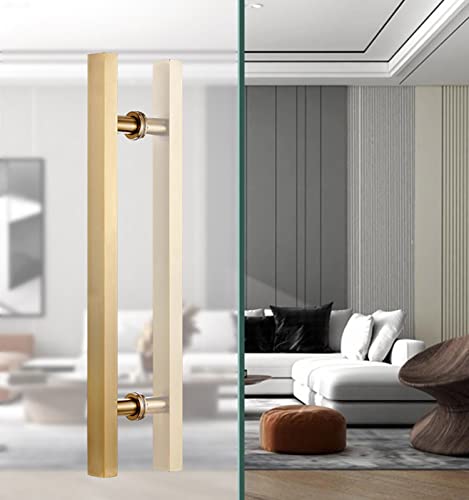 Poignée dorée carrée 80cm pour porte en verre et douche luxe