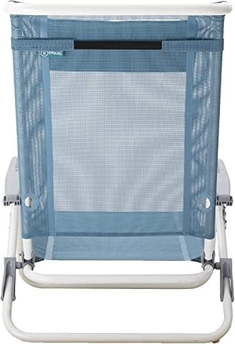 Homecall Beach Folding chair with blue textilene 7 position adjustable