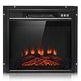 Nightcore 18’’ Electric Fireplace Insert, Electric Heater with Adjustable LED Flame, Remote Control,