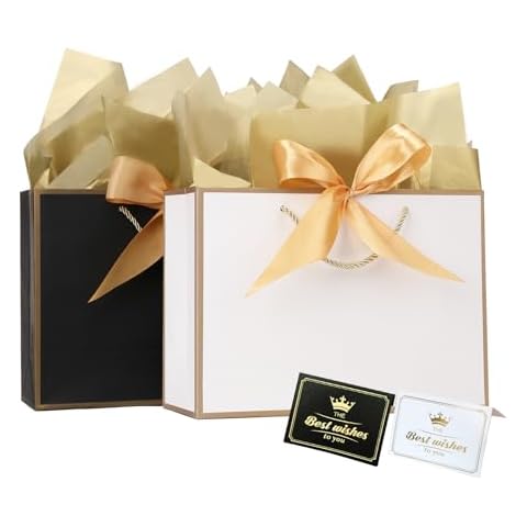 Korjokca Medium Gift Bags with Ribbon Cover
