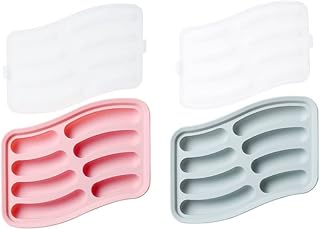 Antetek A-XINTONG 8 Cavities Sausage Hot Dogs Silicone Baking Mold, 2 Pack DIY Homemade Hamburger Pan Egg Sausage Hot Dogs Mold lce Tray Candy Jelly Chocolate Mould Kitchen Baking Tools