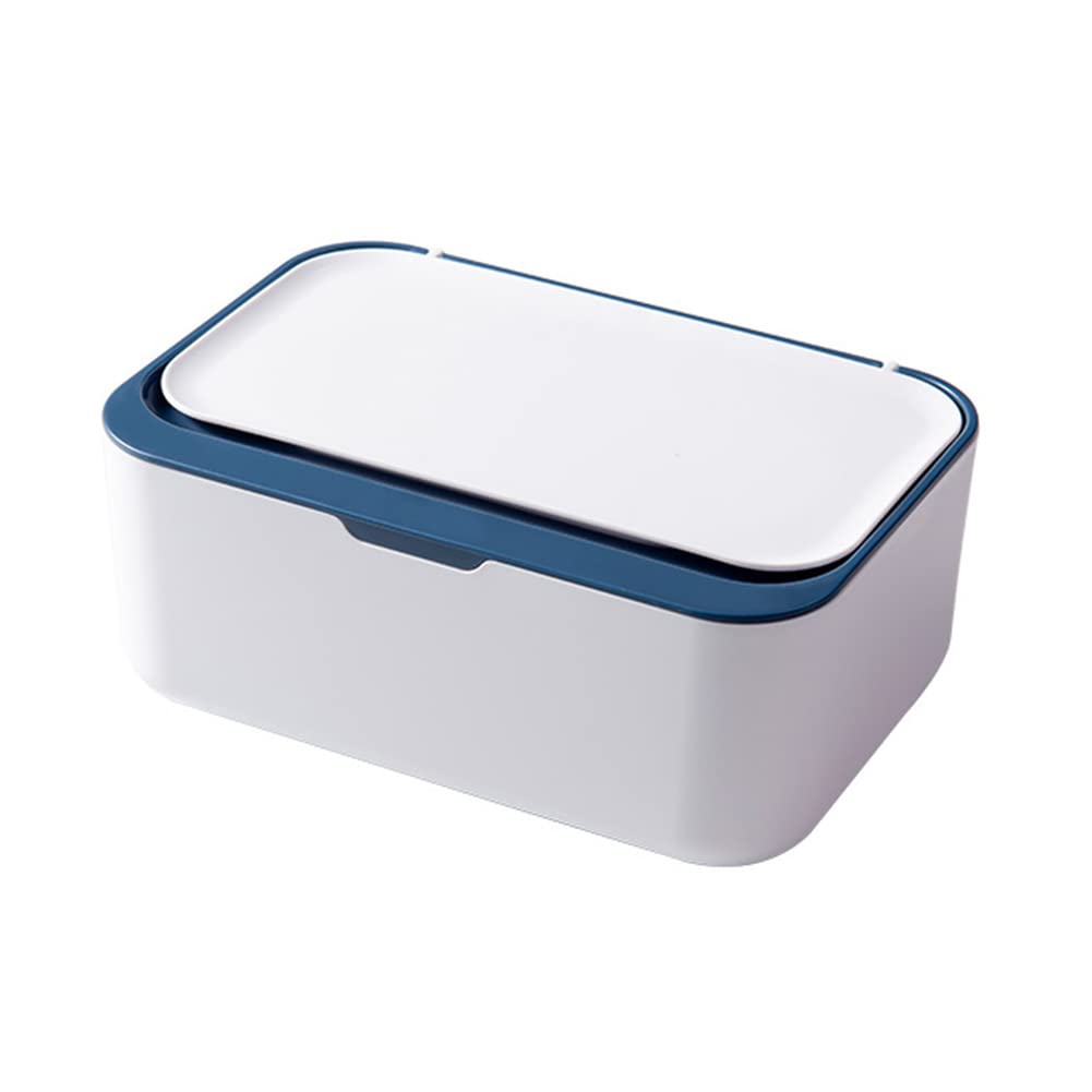 Boîte à mouchoirs avec couvercle - Support pour lingettes humides - Boîte de rangement pour lingettes de bébé - Organisateur de serviettes en papier (C)