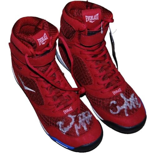 CURMEL MOTON signed (Everlast) The Monster Boxing Shoes FEATHERWEIGHT BECKETT - Autographed Boxing Equipment