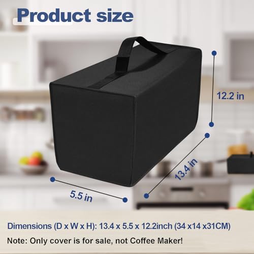 Image of Dust cover for Keurig Single Serve K-Cup Pod Coffee Maker, Heavy Duty Waterproof Coffee Machine Cover for Keurig K-Express, K-Mini and K-Iced Single Serve K-Cup Pod Coffee Maker (Black)