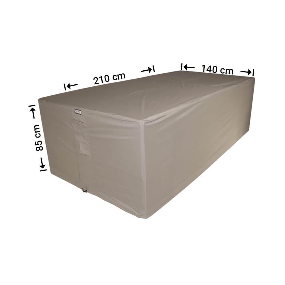 Schutzhülle für Gartenmöbel Rechteckig 210 x 140 H: 85 cm | Atmungsaktiv | Wasserdicht | UV - beständig | Doppelt genähte, PU-versiegelte Naht | Elastischer Kordelzug |
