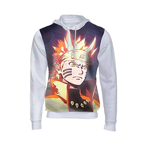 Blusa De Frio Moletom Naruto Shippuden Anime Top Full 3d 114 Branco Cor: Branco; Tamanho: 10