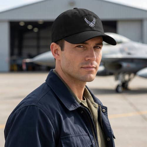 Image of Speedy Pros Soft Baseball Hat Embroidered Dad Hat Air Force Emblem Embroidery Men & Ladies Baseball Cap Cotton