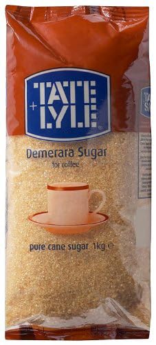 Tate & Lyle Demerara Sugar 1kg - Large Amber Crystals for Coffee & Baking