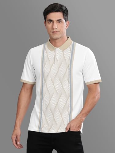 Image of BULLMER Trendy Colour-Block /Graphic Printed Collar /Polo Neck Tshirt for Men
