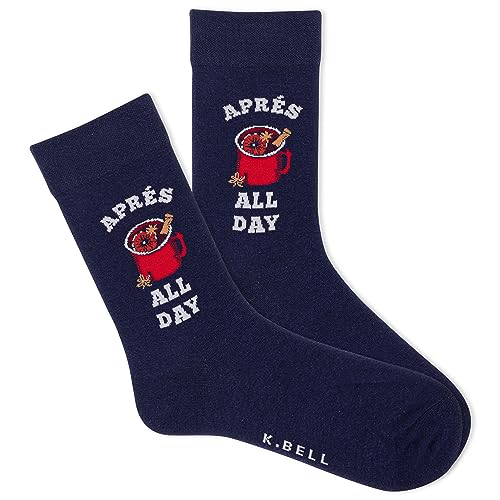 Calcetines mujer K. Bell Apres All Day de punto elástico azul marino transpirable talla 9-11