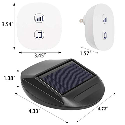 Seanme Solar Motion Sensor Alarm,Solar Lights, Wireless Driveway Alarm, Outdoor,Indoor Weatherproof Business Detect Alert with 2 Sensor and 1 Receiver,38 Chime Tunes - LED Indicators - Thumbnail 2