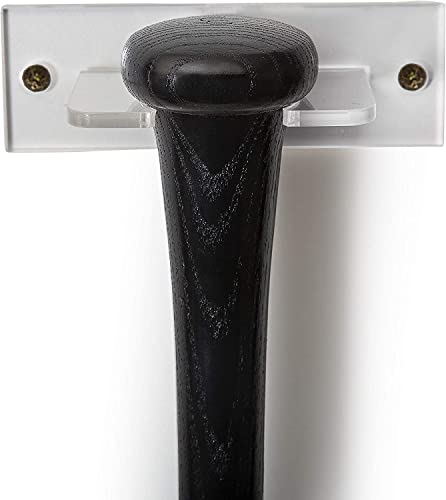 Baseball Bat Holder For Vertical Display - Sturdy Acrylic Bat Hanger Wall Mount | Fits Handle Of Any Baseball Softball Bat(Hardware Included) Easy To Install Clear Bat Rack For Organization Or Storage #TOP4