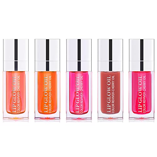 Lip Glow Oil, Hydrating Lip Oil, Lippenglanzöl, Lippenöl, Jelly Lip Cherry Liquid Lipstick, Flüssiger Lippenstift, Feuchtigkeitsspendend, Reduziert Feine Linien, Hochglanz, Beruhigt Trockene Lippen Cover