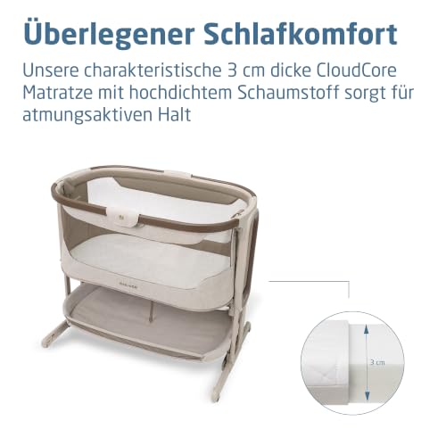Maxi Cosi Iora Select Baby Stubenbett, 0–6 Monate (9 kg), Faltbares Beistellbett Schaukelnd/Schaukelbett, CloudCore-Matratze 3 cm… – Ansicht 5
