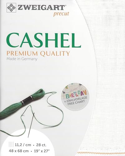 Image of Wizardi Cashel 28 Count Antique White 3281 /101. Needlework Canvas, Cross-Stitch Fabric, Embroidery Cloth, Needlepoint Canvas. 100% Linen. Precut Zweigart
