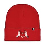 DALIX Heart of Bones Embroidered Beanie Hat Knit Cap Cold Weather Womens in Red