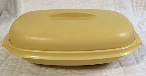 Vintage Harvest Gold Tupperware Serving Steamer With Divider - 4-Piece Dish #TOP3