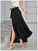 Verdusa Women's High Waisted Fall Skirt Formal Business Casual Flowy Maxi Skirt with Slit Black X-Large