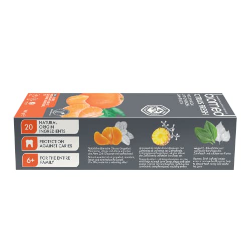 Biomed Citrus Fresh 97% natürliche Zahnpasta | Orange, frischer Atem, gesundes Zahnfleisch | Mandarine Grapefruit Zitrone ätherische Öle, Fruchtgeschmack, vegetarisch, SLES frei, 100 g (3 Stück) – Bild 4
