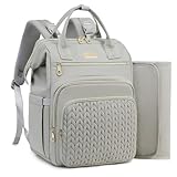 AIJIEKE Diaper Bag, Large Wide-Open Baby Diaper Backpack, Multi-functional Baby Travel Tote Bag, Diaper Bag with Changing Pad, Diaper Bags for Mom & Maternity (Grey)