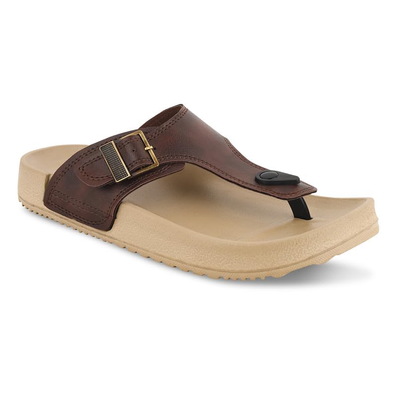Image of Men's Slippers | Stylish & Comfortable Flip-Flop Slippers for Men | EVA Sole Material | Slip Resistant | Durable & Lightweight Men Chappal for Daily Use (GF-Eva-112)