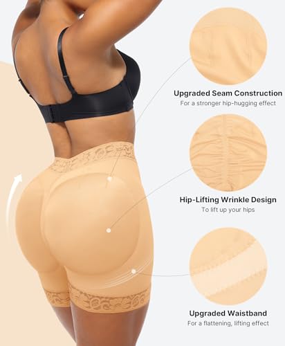 Image of SHAPELLX Butt Lifting Shapewear For Women Tummy Control Faja Shaping Shorts Thigh Slimming Panties Mid Waisted Shaper