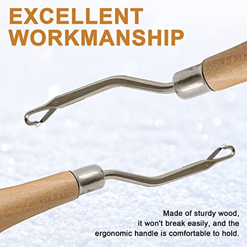 Lifcratms LIF230110009 6.3 Inch Wooden Bent Latch Hook Tool 2Pcs thumb #4