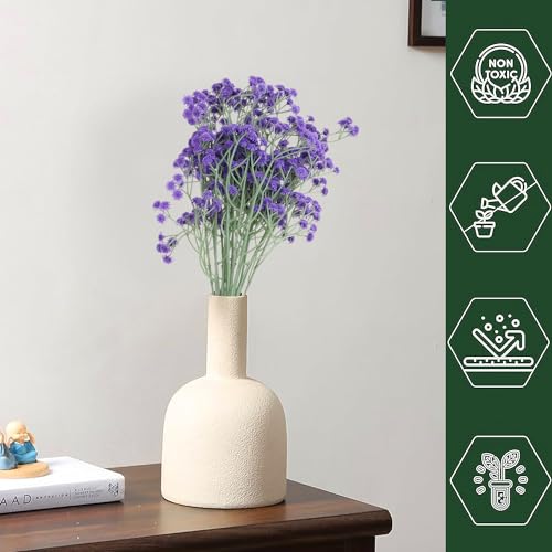 Image of HOMEVERSE 05Pcs Baby Breath /Gypsophila Artificial Fake Silk Plants Wedding Party Decoration Real Touch Flowers DIY Home Garden(Purple-05 pcs)