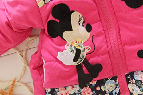 New Girls Baby Toddler Winter Warm Minnie Hooded Cartoon Coat Jacket Clothes (Rose, 18-24 Months) #TOP3
