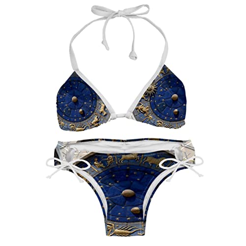 Bikini pour femme Clock Venise Architecture Monument, maillot de bain multicolore taille S